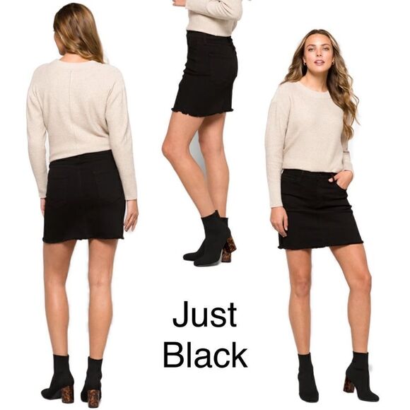 NWT stitch fix Just black tatiana denim black skirt size L - Picture 1 of 14